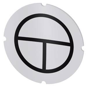 Siemens 3SU19000AB710RN0 – Siemens Inscription plate for illuminated pushbutton, round, milky with black font, with graphic sym