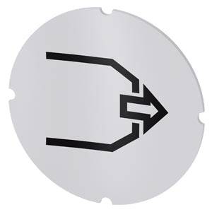 Siemens 3SU19000AB710RS0 – Siemens Inscription plate for illuminated pushbutton, round, milky with black font, with graphic sym