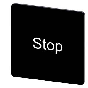 Siemens 3SU19000AE160DS0 – Siemens Labeling plate for snapping on or gluing on label holder, Label size 27x27 mm, black label,