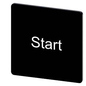 Siemens 3SU19000AE160DT0 – Siemens Labeling plate for snapping on or gluing on label holder, Label size 27x27 mm, black label,