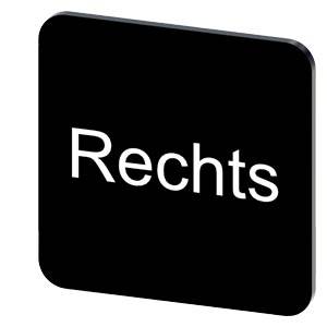 Siemens 3SU19000AF160AH0 – Siemens Labeling plate for gluing on enclosure, label size 22x22 mm, black label, white font, with i