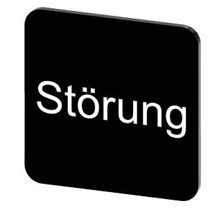 Siemens 3SU19000AF160AQ0 – Siemens Labeling plate for gluing on enclosure, label size 22x22 mm, black label, white font, with i