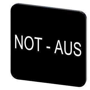 Siemens 3SU19000AF160AS0 – Siemens Labeling plate for gluing on enclosure, label size 22x22 mm, black label, white font, with i