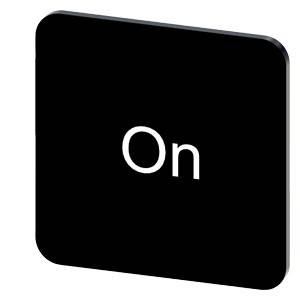 Siemens 3SU19000AF160DJ0 – Siemens Labeling plate for gluing on enclosure, label size 22x22 mm, black label, white font, with i