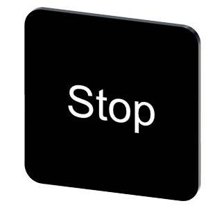 Siemens 3SU19000AF160DS0 – Siemens Labeling plate for gluing on enclosure, label size 22x22 mm, black label, white font, with i