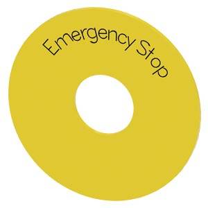 Siemens 3SU19000BB310DA0 – Siemens Washer for emergency stop, yellow, with inscription: EMERGENCY STOP, outer diameter 75 mm, I