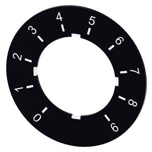 Siemens 3SU19000BG160RT0 – Siemens Labeling plate for potentiometer, black label, white font, with inscription: 0...9 Outer dia