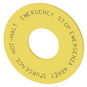 Siemens 3SU19000BN310NC0 – Siemens Washer for EMERGENCY STOP, yellow, outer diameter 60 mm, inside diameter 22.5 mm, thickness