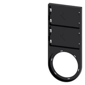 Siemens 3SU19000BR100AA0 – Siemens Label holder, flat, Frame rounded off at the bottom black, for 2 labeling plates 17.5 mm x 2