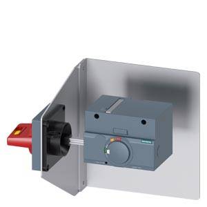 Siemens 3VA92570PK57 – Siemens side wall mounted rot. operator EMERGENCY STOP IEC IP65 with mounting bracket 24 V DC lighti