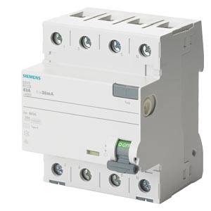 Siemens 5SV33426 – Siemens Residual current operated circuit breaker, 4-pole, type A, In: 25 A, 30 mA, Un AC: 400 V